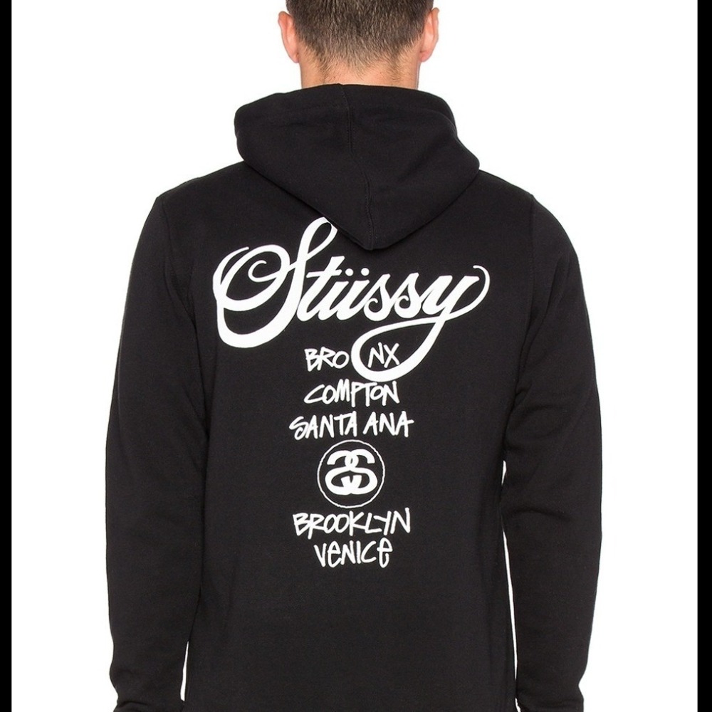 Authentic🔥Stüssy World Tour Hoodie! Retro skater streetwear grunge indiesleaze